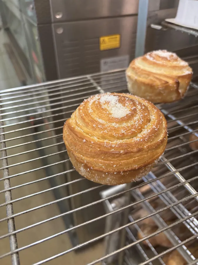 Brioche feuilletée roulée, sucrée